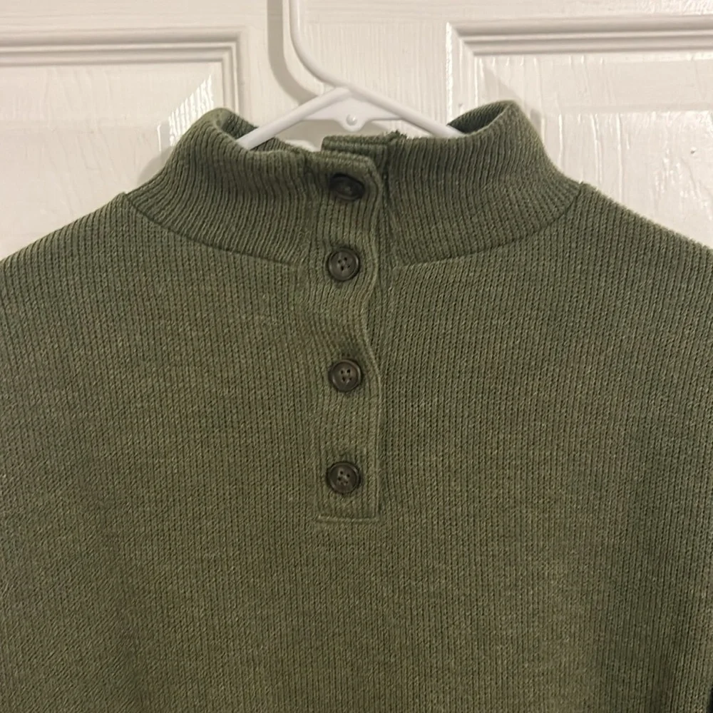 Madewell Mockneck Button-Back Top Sweater NWT In Loden Green Size Small